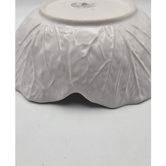 Vintage Bordallo Pinheiro Cabbage Bowl White - Picture 6 of 7